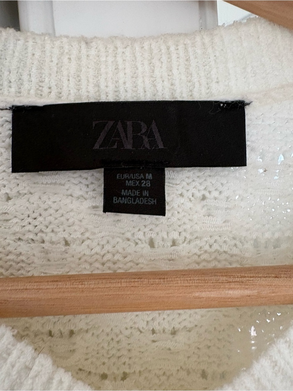 Zara Cream Ruffled Knit Cardigan Sweater - Picture 4 of 4